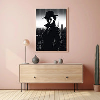 Mystery Woman in Noir Classic Artistic Poster PosterGoat