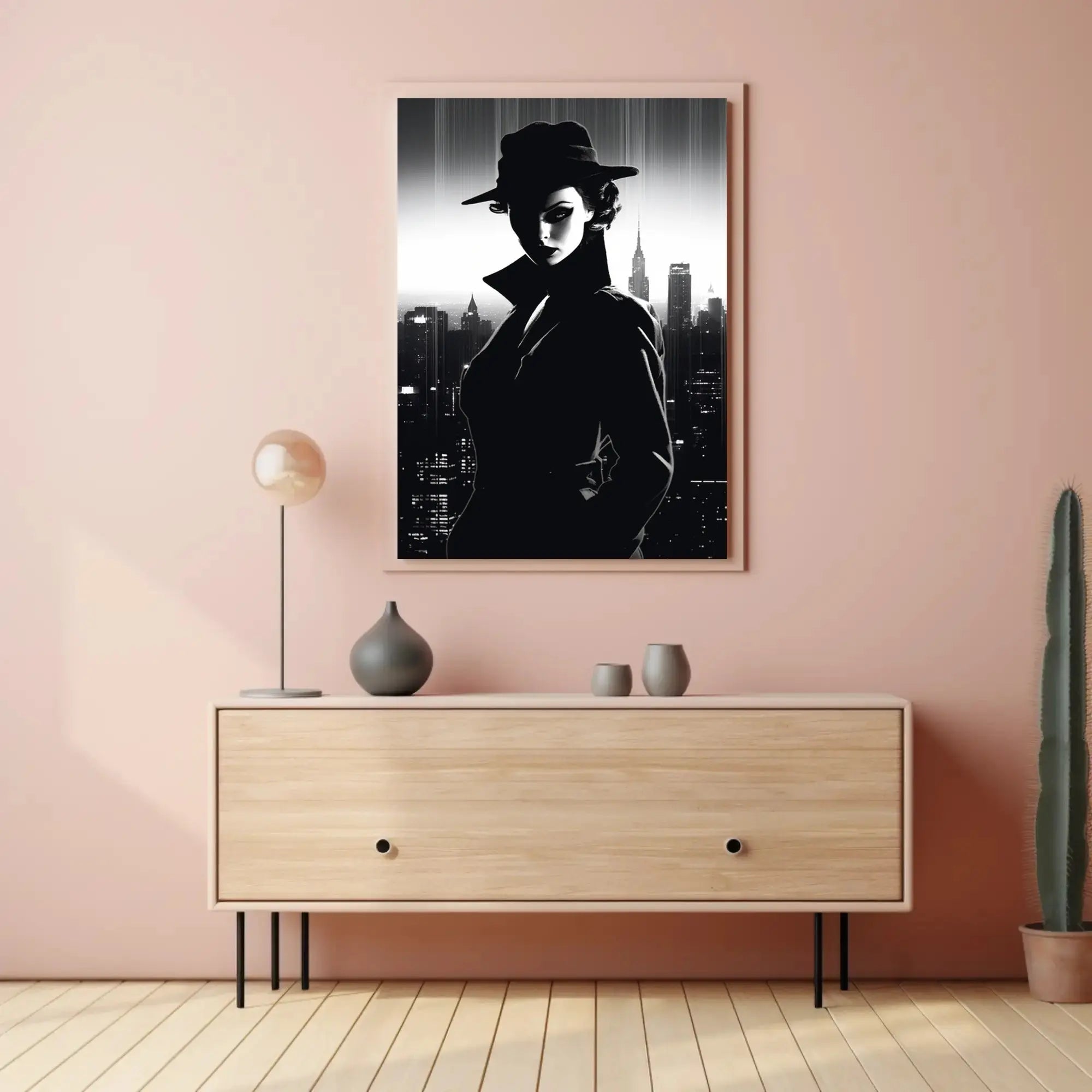 Mystery Woman in Noir Classic Artistic Poster PosterGoat