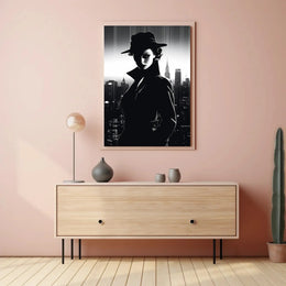 Mystery Woman in Noir Classic Artistic Poster PosterGoat