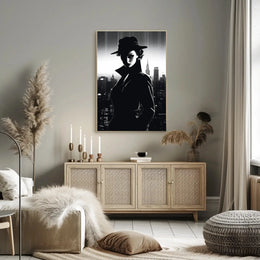 Mystery Woman in Noir Classic Artistic Poster PosterGoat