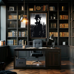 Mystery Woman in Noir Classic Artistic Poster PosterGoat