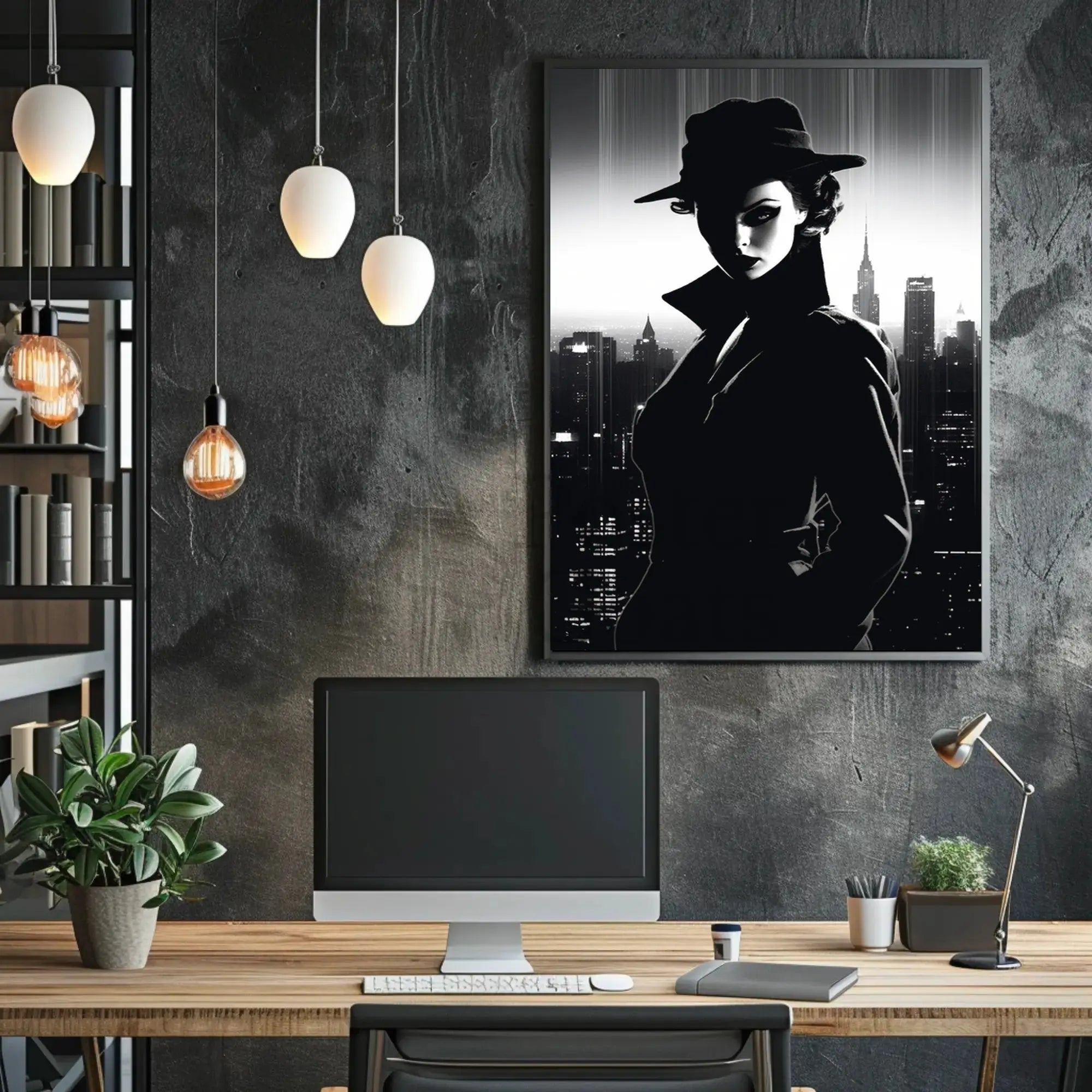 Mystery Woman in Noir Classic Artistic Poster PosterGoat