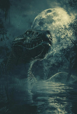 Mystic Night Serpent in Jungle Animal Poster PosterGoat