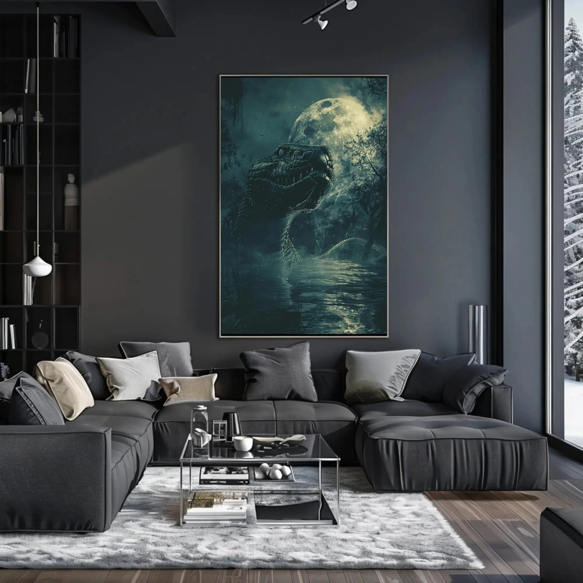 Mystic Night Serpent in Jungle Animal Poster PosterGoat