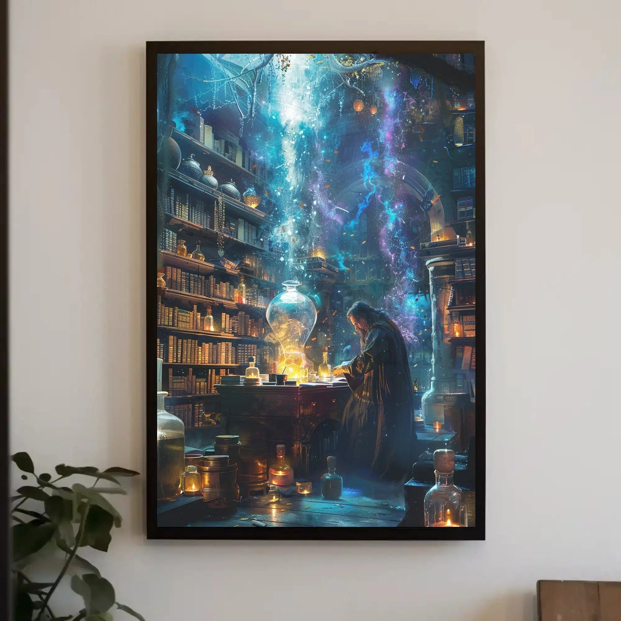 Mystical Alchemist Library Fantasy Poster PosterGoat