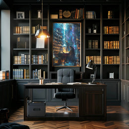 Mystical Alchemist Library Fantasy Poster PosterGoat