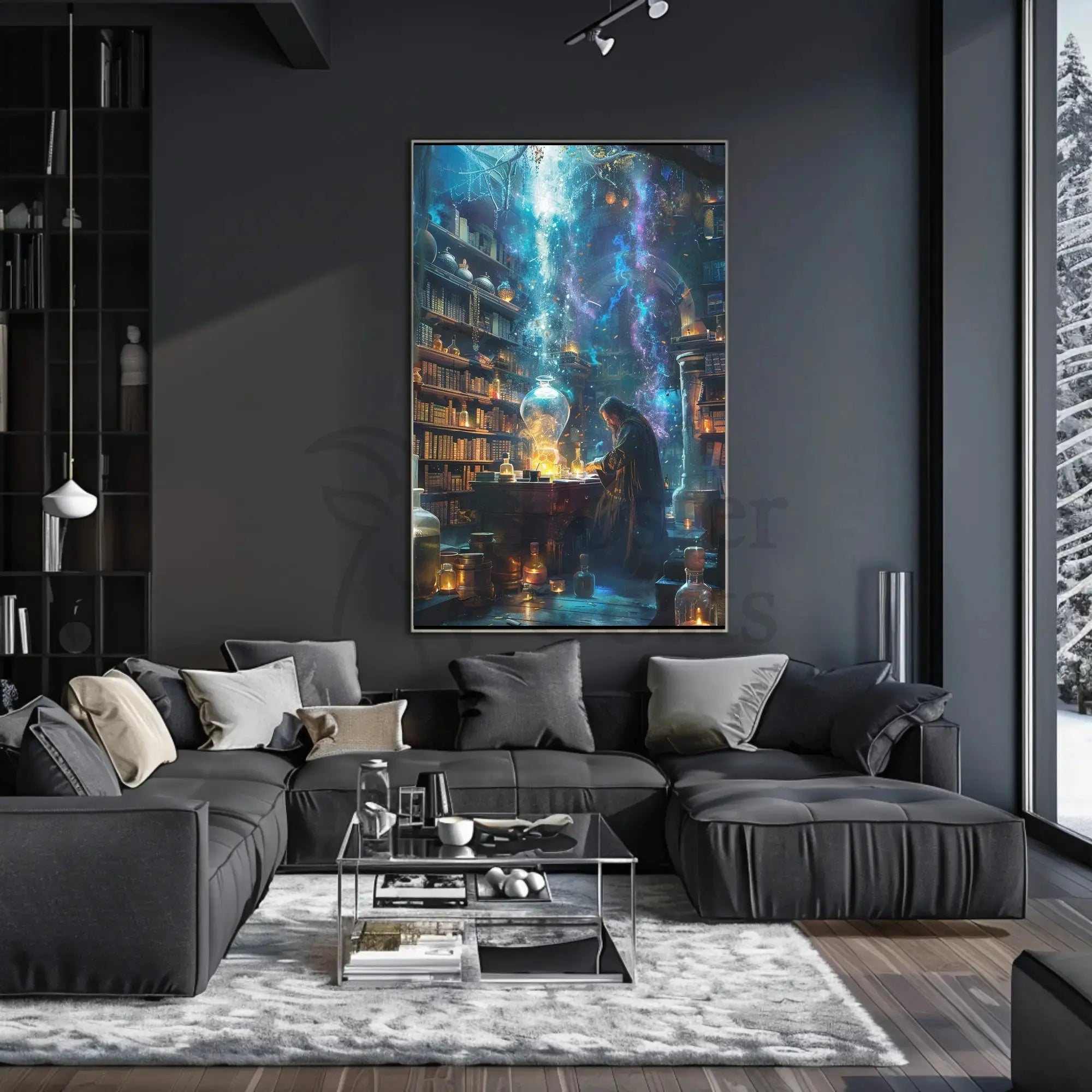 Mystical Alchemist Library Fantasy Poster PosterGoat