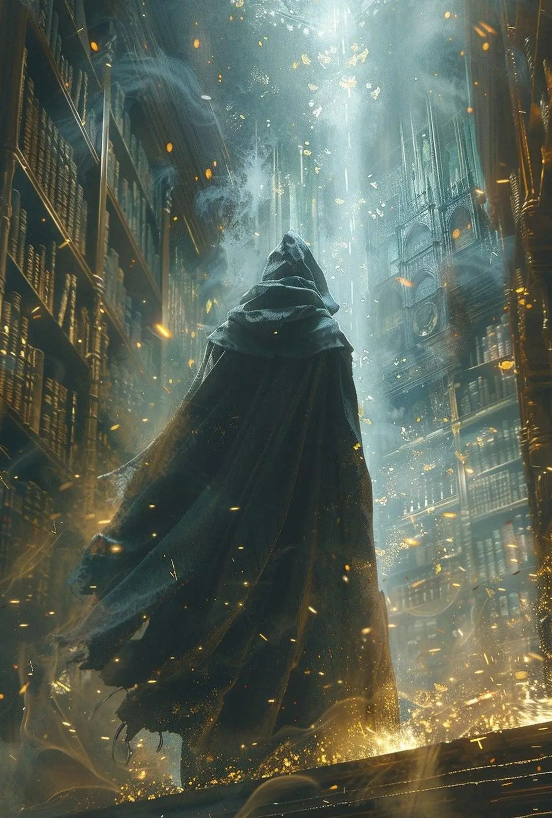 Mystical Ancient Library Fantasy Art Poster PosterGoat