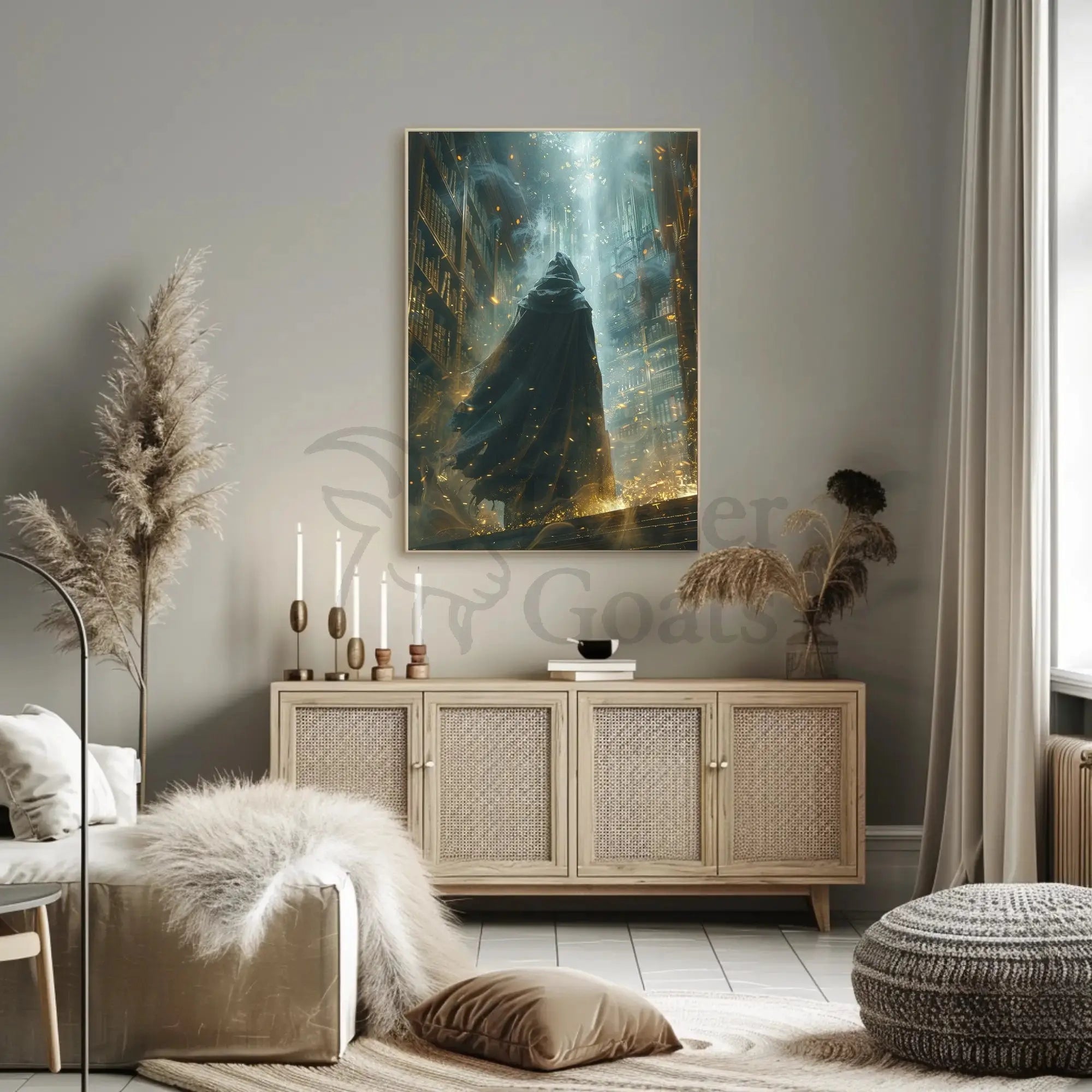 Mystical Ancient Library Fantasy Art Poster PosterGoat
