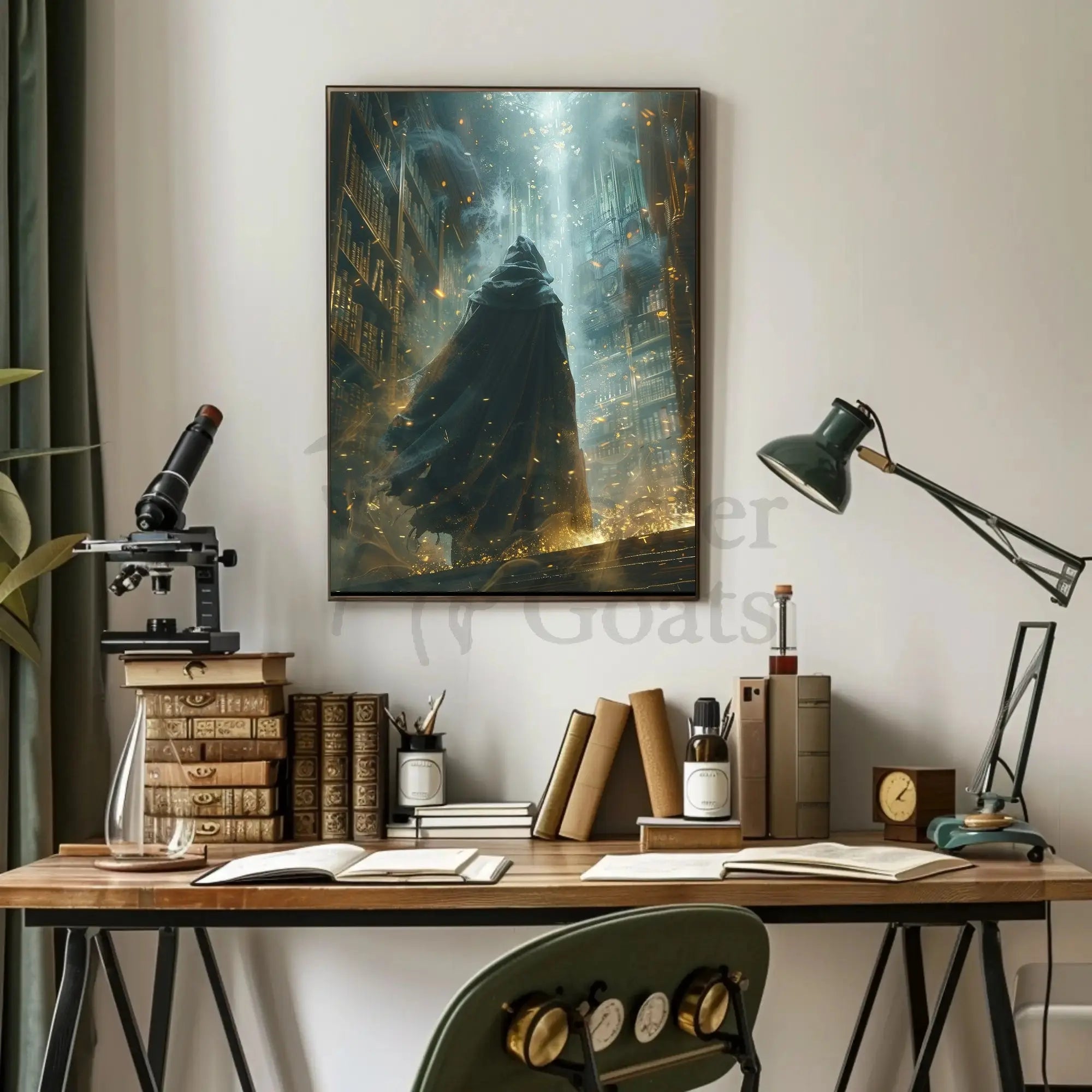 Mystical Ancient Library Fantasy Art Poster PosterGoat