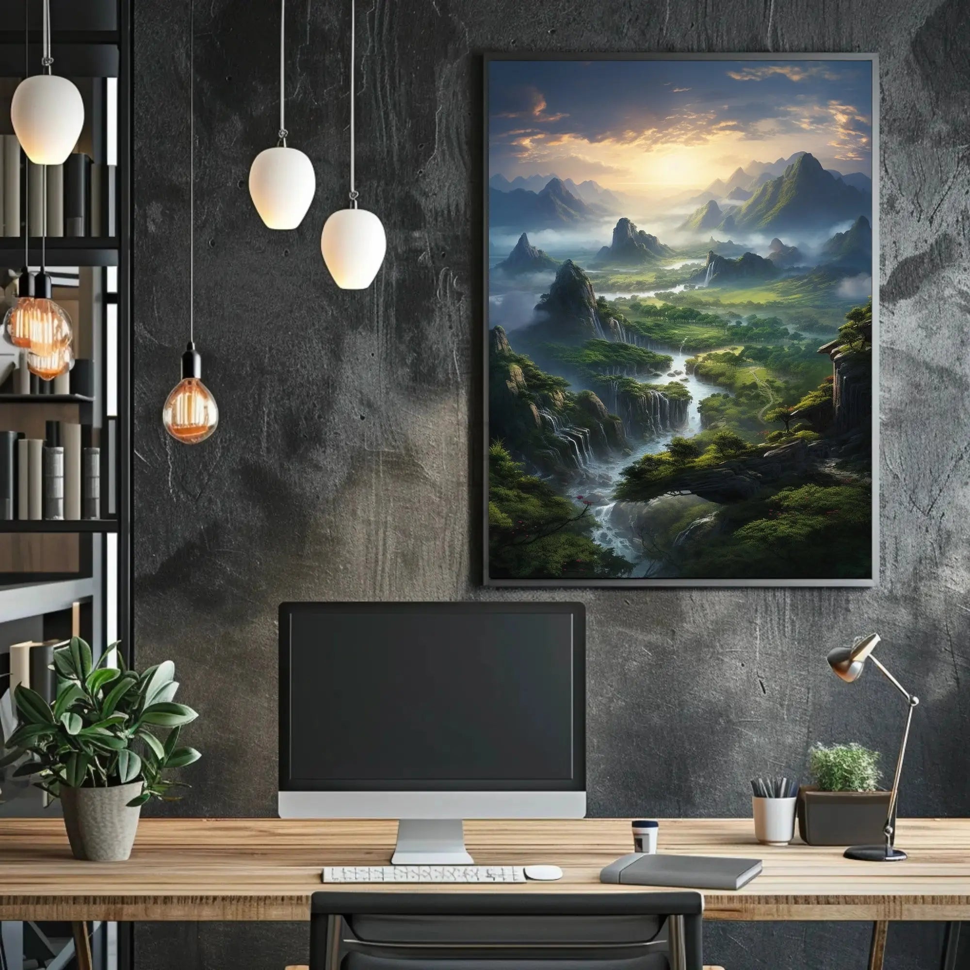 Mystical Asian Landscape Harmony National Park Poster PosterGoat