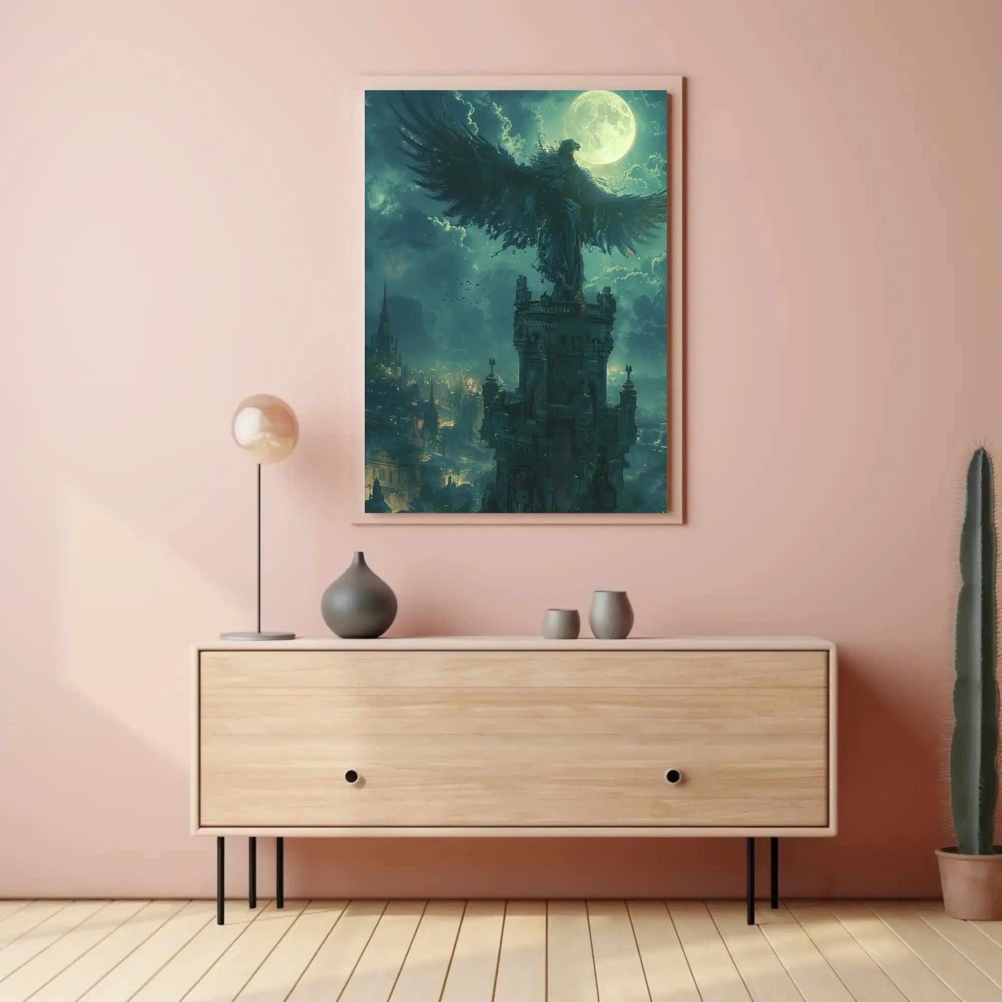 Mystical Bird Nightscape Fantasy Poster PosterGoat