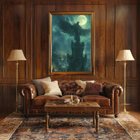 Mystical Bird Nightscape Fantasy Poster PosterGoat