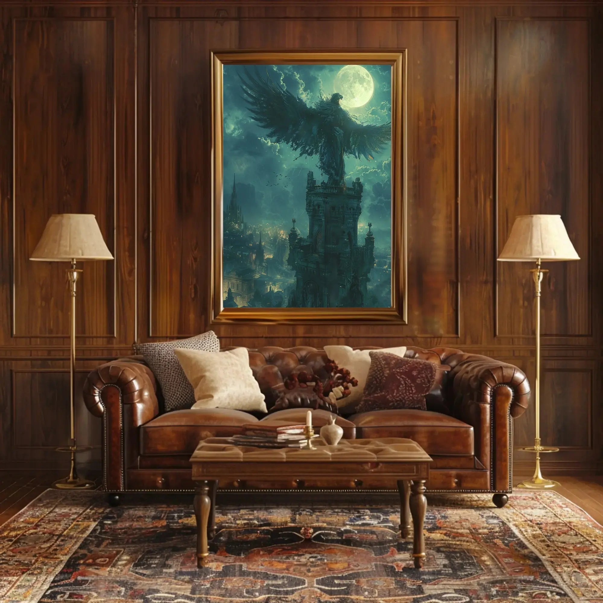 Mystical Bird Nightscape Fantasy Poster PosterGoat