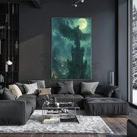 Mystical Bird Nightscape Fantasy Poster PosterGoat