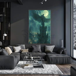 Mystical Bird Nightscape Fantasy Poster PosterGoat