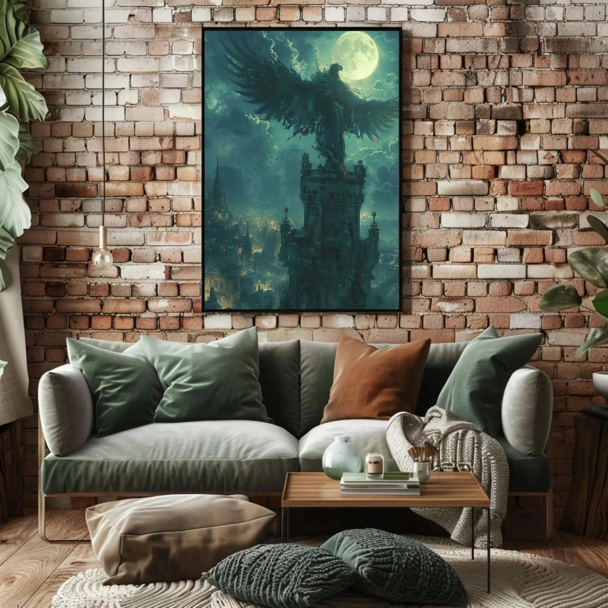 Mystical Bird Nightscape Fantasy Poster PosterGoat