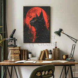 Mystical Black Cat Halloween Gothic Artistic Poster PosterGoat