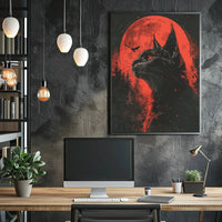 Mystical Black Cat Halloween Gothic Artistic Poster PosterGoat
