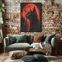 Mystical Black Cat Halloween Gothic Artistic Poster PosterGoat
