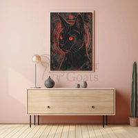 Mystical Black Cat with Occult Symbols - Animal Poster PosterGoat