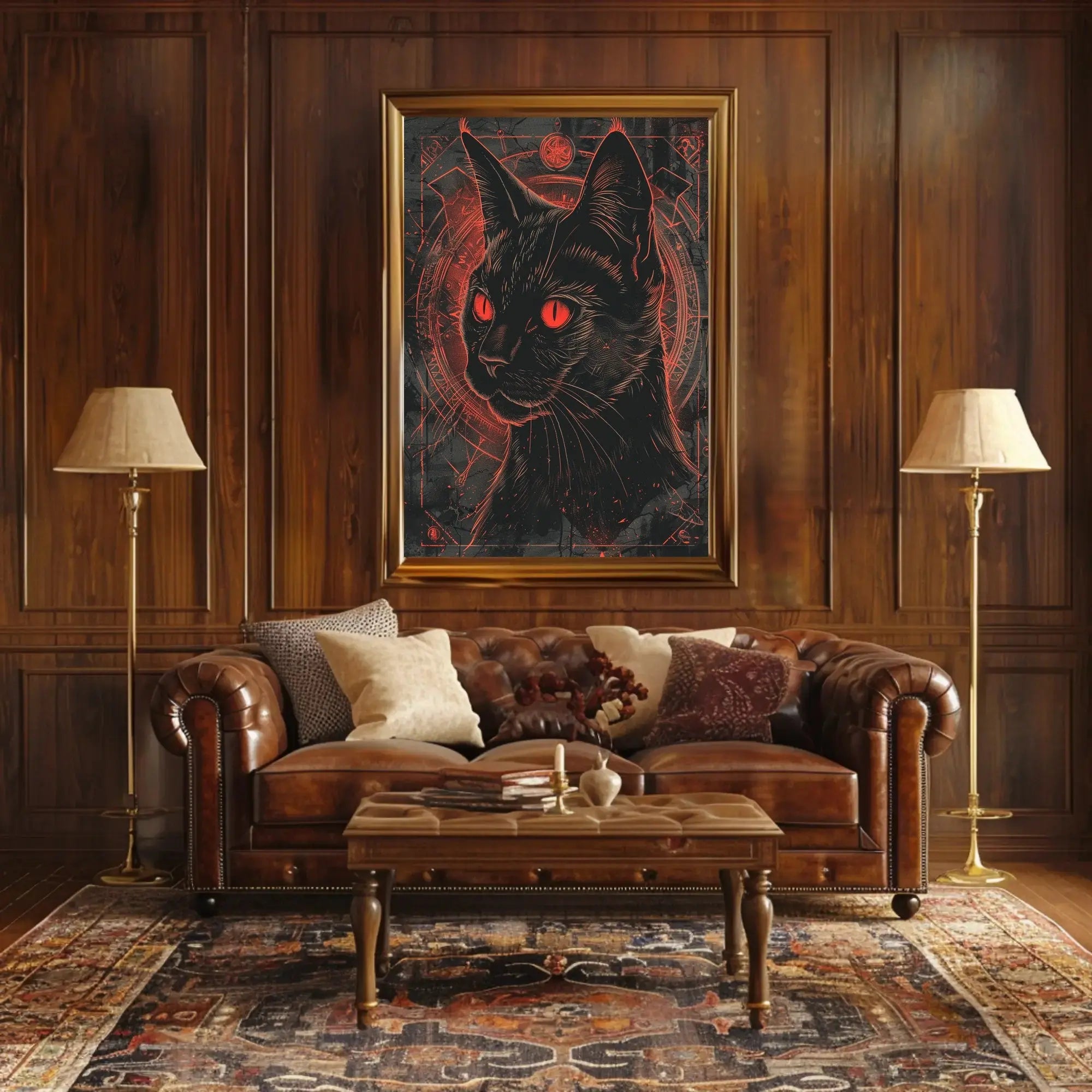 Mystical Black Cat with Occult Symbols - Animal Poster PosterGoat