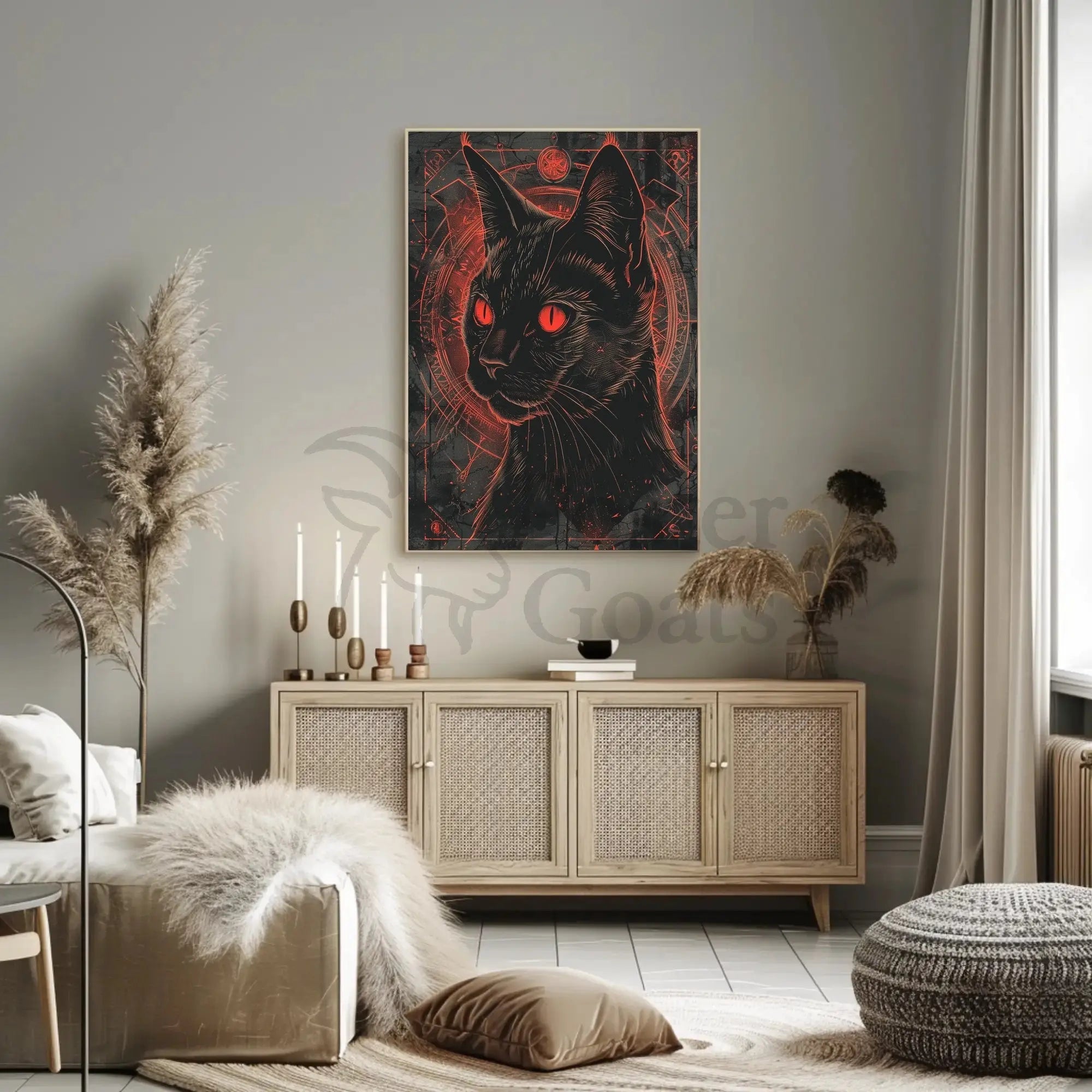 Mystical Black Cat with Occult Symbols - Animal Poster PosterGoat
