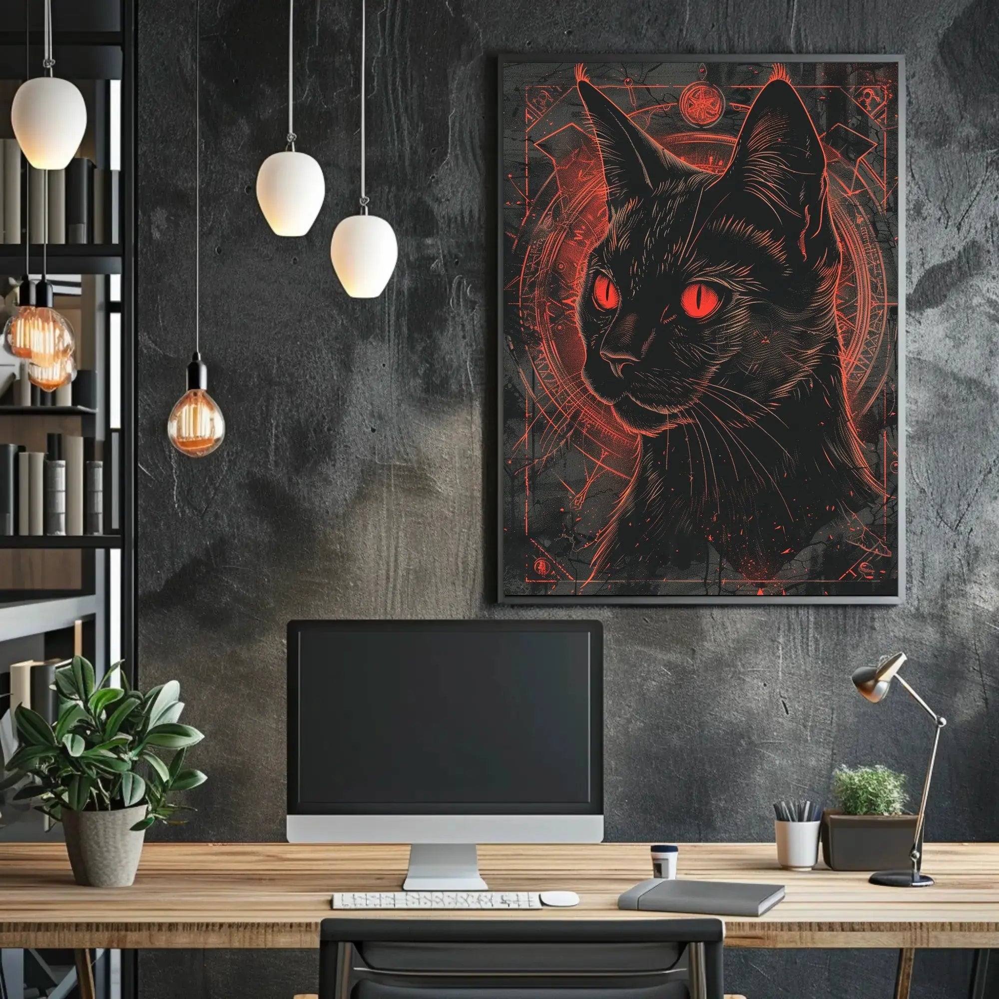 Mystical Black Cat with Occult Symbols - Animal Poster PosterGoat