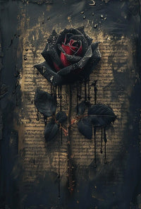 Mystical Black Rose Gothic Art Poster PosterGoat