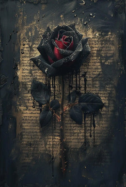 Mystical Black Rose Gothic Art Poster PosterGoat