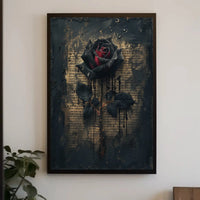 Mystical Black Rose Gothic Art Poster PosterGoat