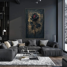 Mystical Black Rose Gothic Art Poster PosterGoat
