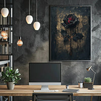 Mystical Black Rose Gothic Art Poster PosterGoat