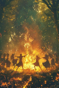 Mystical Bonfire Dance Celebratory Cultural or Heritage Poster PosterGoat