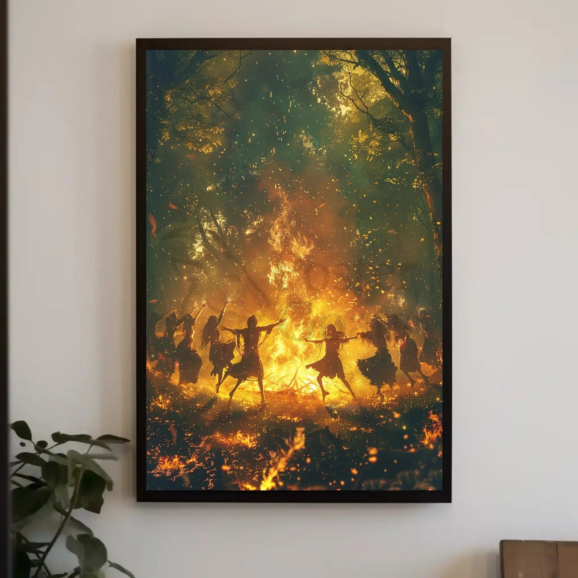 Mystical Bonfire Dance Celebratory Cultural or Heritage Poster PosterGoat