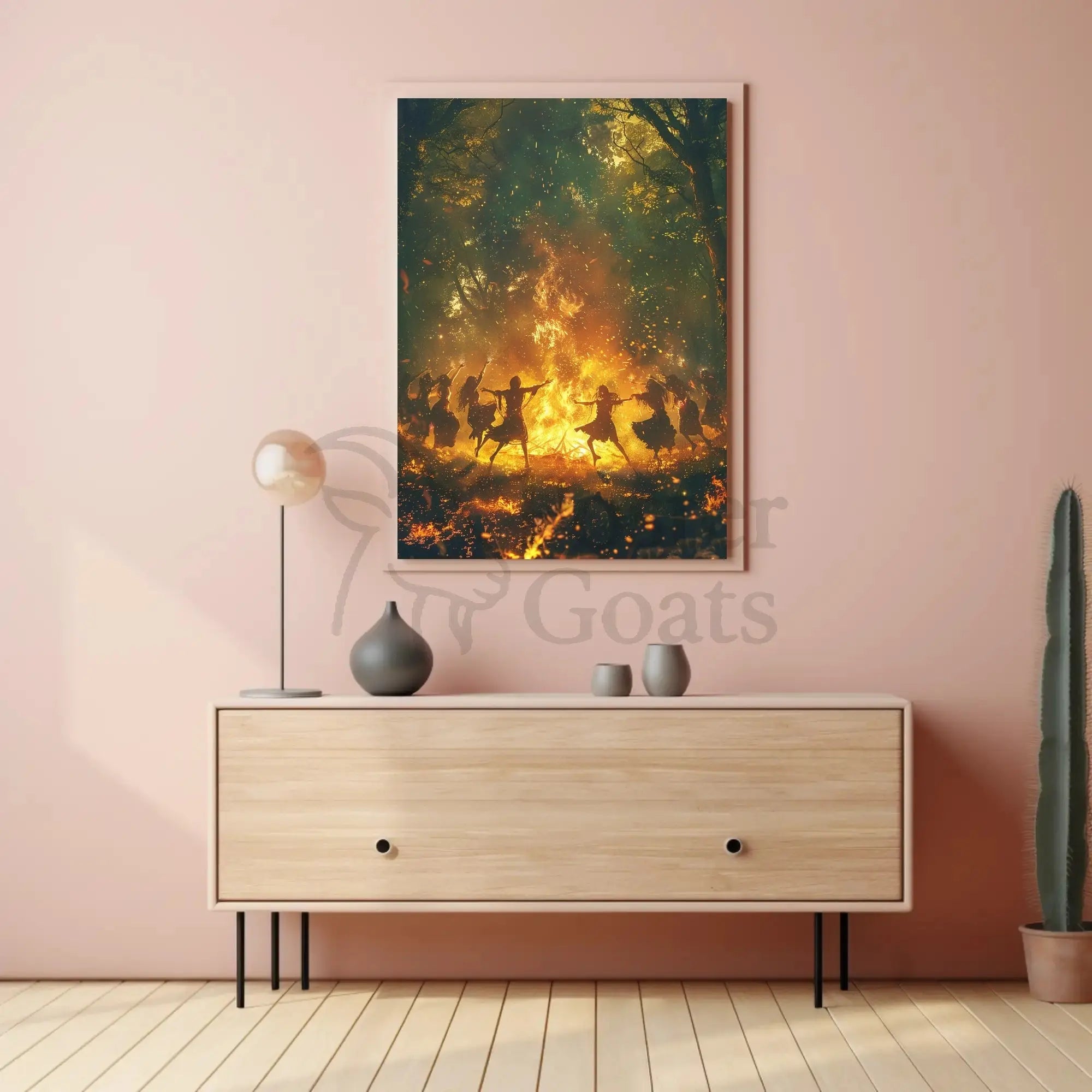 Mystical Bonfire Dance Celebratory Cultural or Heritage Poster PosterGoat