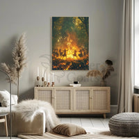 Mystical Bonfire Dance Celebratory Cultural or Heritage Poster PosterGoat