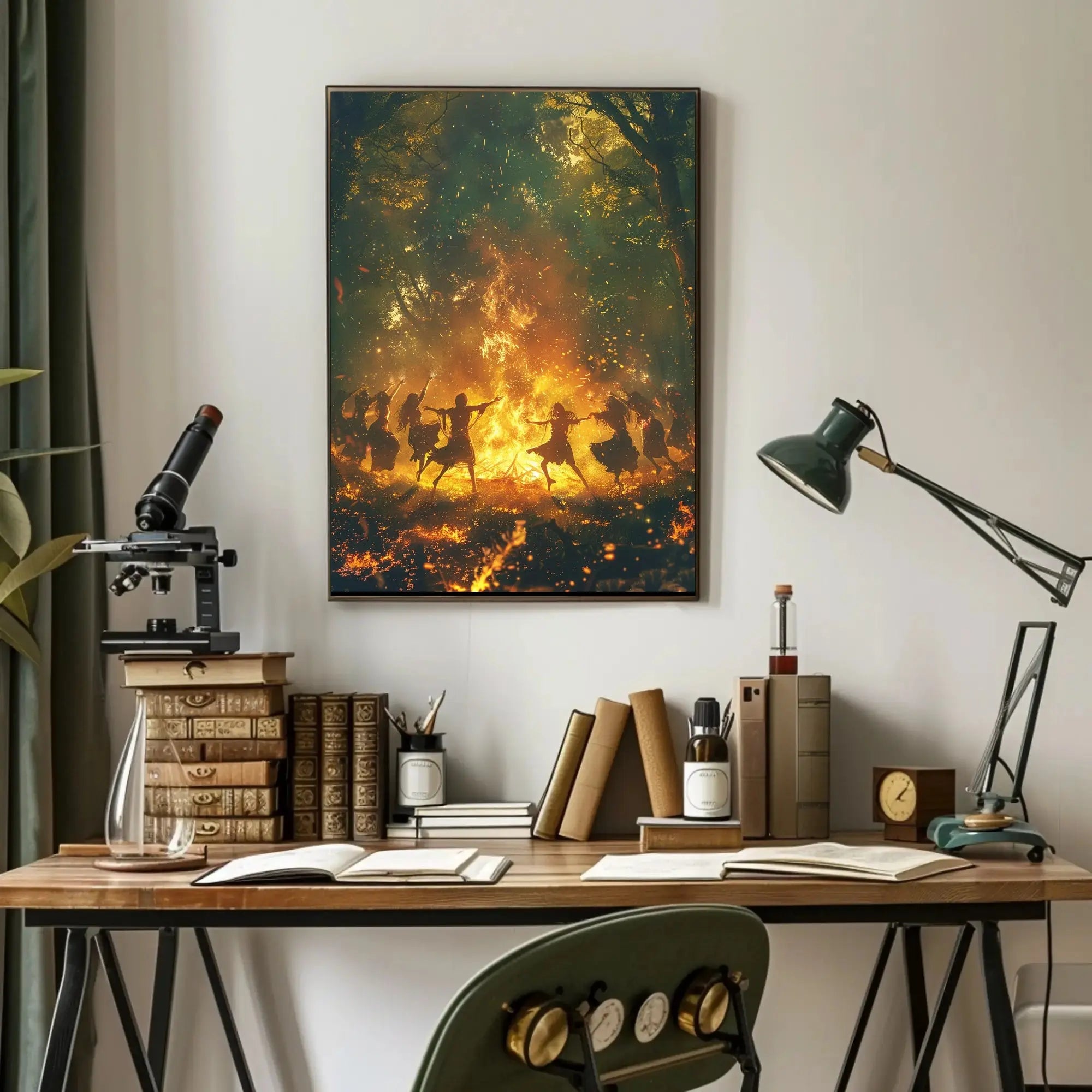 Mystical Bonfire Dance Celebratory Cultural or Heritage Poster PosterGoat