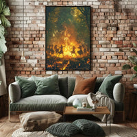 Mystical Bonfire Dance Celebratory Cultural or Heritage Poster PosterGoat