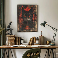 Mystical Cat Enigma: Dark and Intense Animal Poster PosterGoat