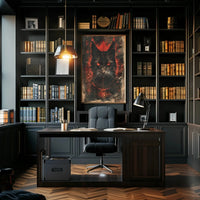 Mystical Cat Enigma: Dark and Intense Animal Poster PosterGoat