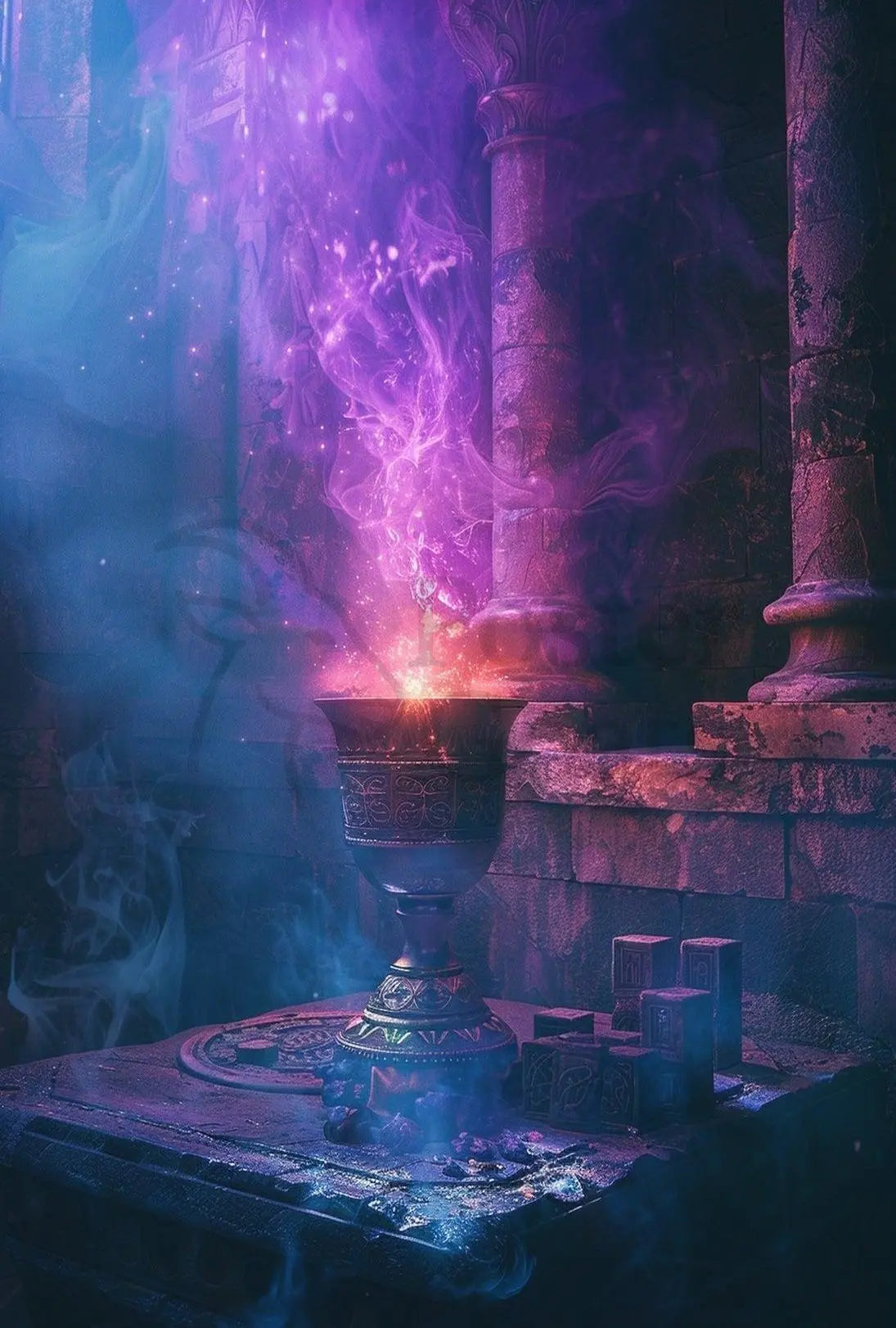Mystical Chalice Fantasy Scene Artistic Poster PosterGoat