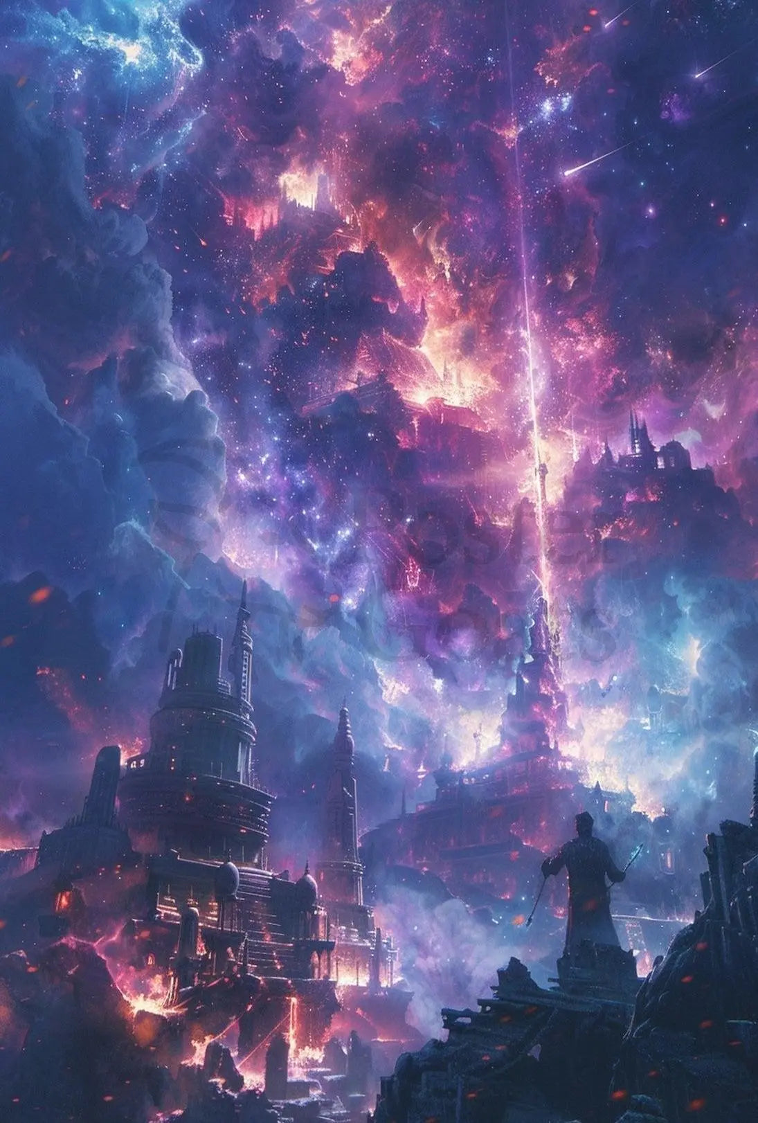 Mystical Cityscape Exploration: Futuristic Sci-Fi Poster PosterGoat