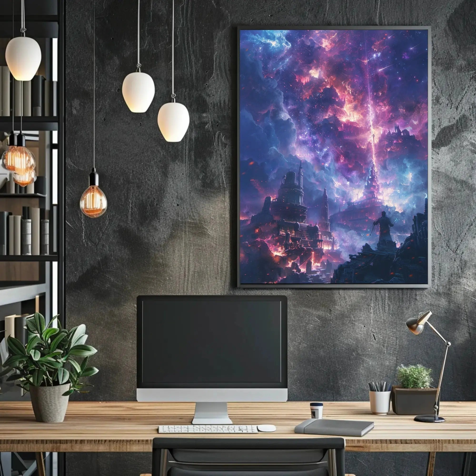 Mystical Cityscape Exploration: Futuristic Sci-Fi Poster PosterGoat
