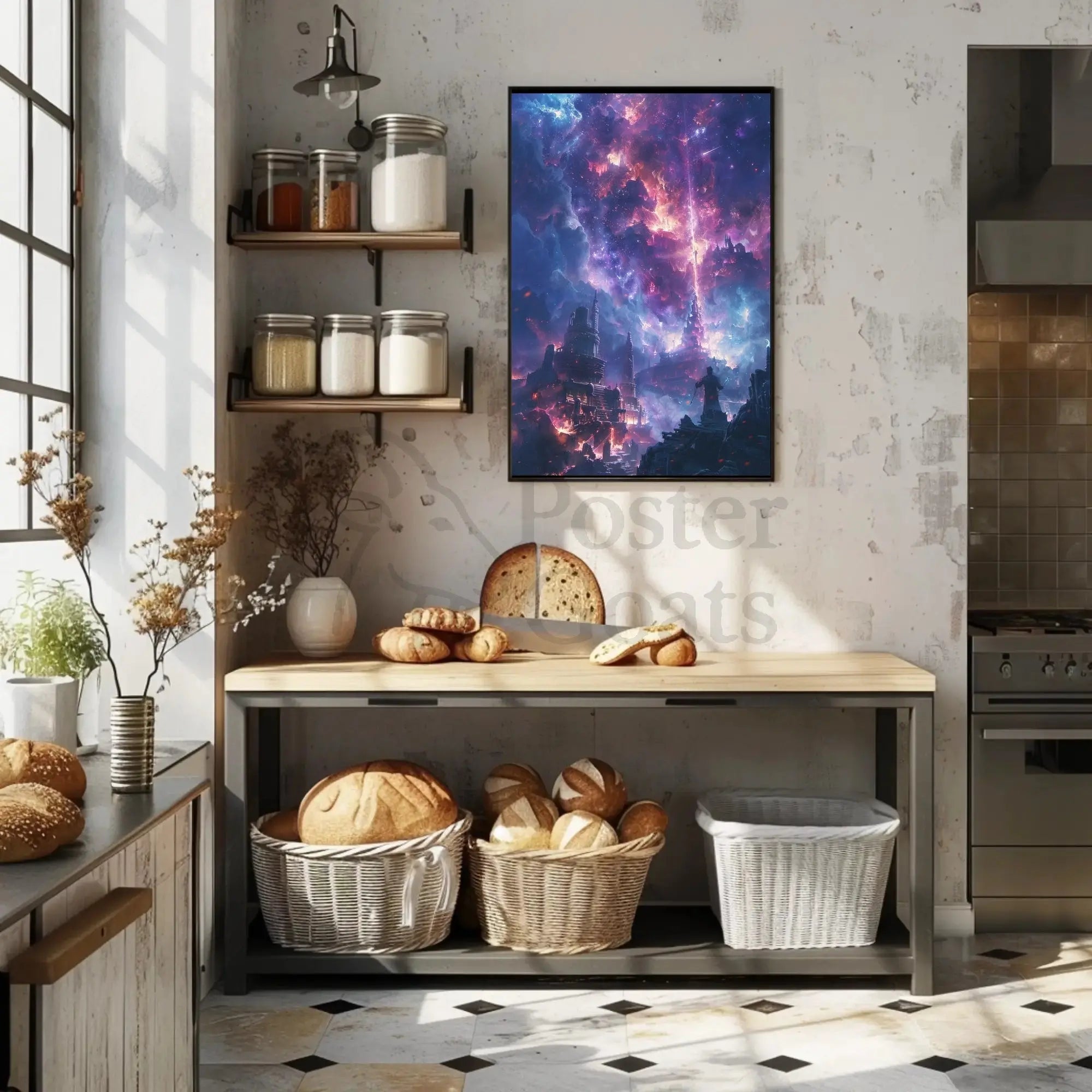 Mystical Cityscape Exploration: Futuristic Sci-Fi Poster PosterGoat