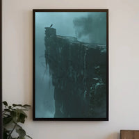 Mystical Cliffside Solitude in Artistic Fantasy Poster PosterGoat