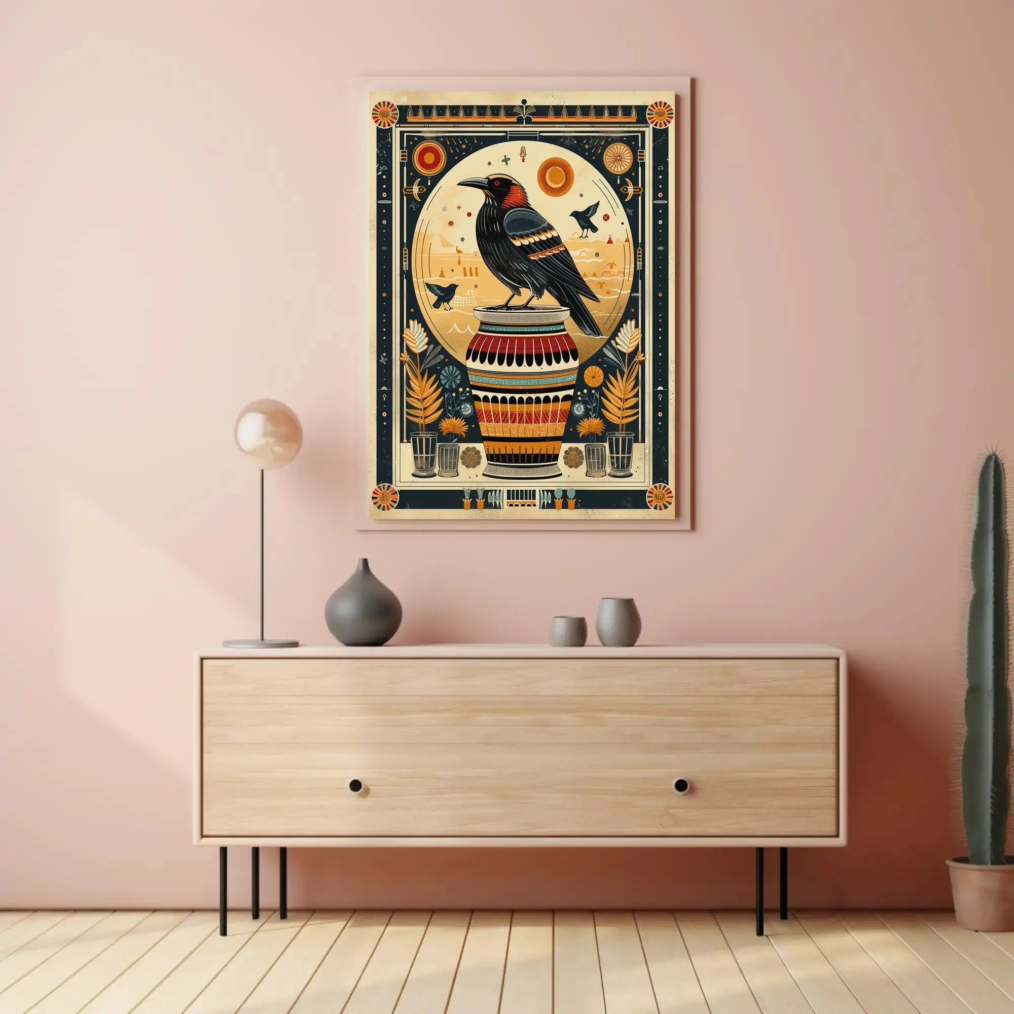 Mystical Crow Art Deco Animal Poster PosterGoat