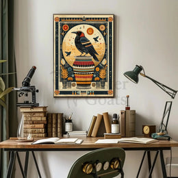 Mystical Crow Art Deco Animal Poster PosterGoat