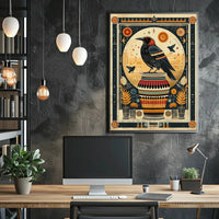 Mystical Crow Art Deco Animal Poster PosterGoat