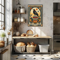 Mystical Crow Art Deco Animal Poster PosterGoat